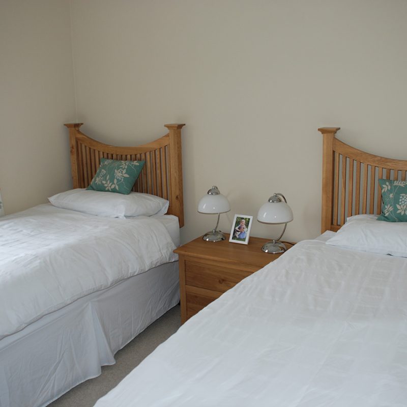 A twin room at An Innis holiday accommodation on Islay